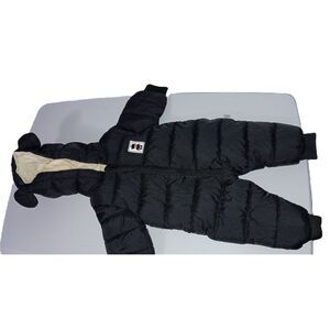 Unbranded:  Black Teddy Bear Baby Zip-Up Snowsuit (See Measurements for Size)